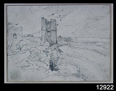 Häuser auf einem hohen Ufer, 1834 von John Constable