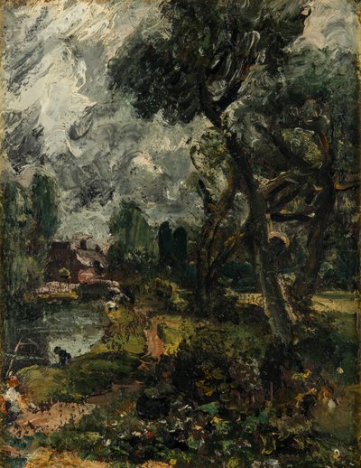 Flatford Mill von der Brücke, um 1814-17 von John Constable
