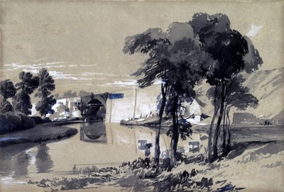 Kanalbrücke, Pitstone, Buckinghamshire, Oktober 1837 von John Cooke Bourne