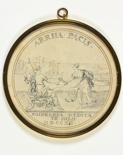 Entwurf für eine Medaille zur Übergabe von Dünkirchen von John Croker