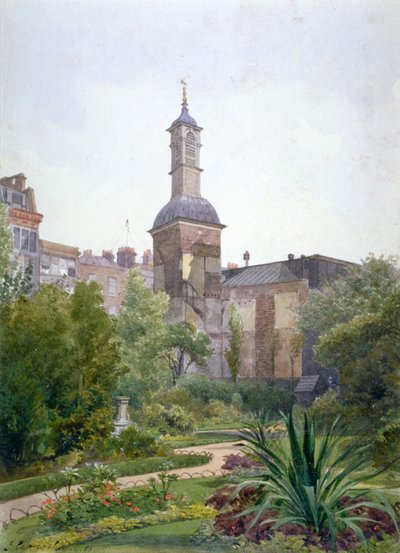 Der Turm der Kirche St. Botolph, Aldersgate, City of London, 1886 von John Crowther