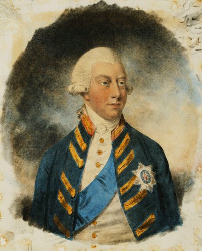 Porträt von König George III, kleine Halbfigur, im Windsor-Uniform und mit Band und Stern des Hosenbandordens, 1787 von John Dowman