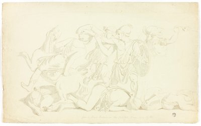 Antikes Basrelief mit Schlacht der Amazonen von John Downman