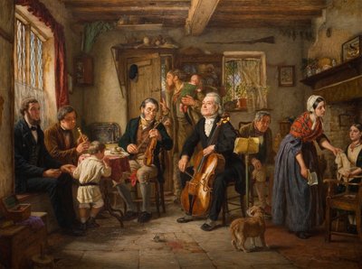 Eine Philharmonische Probe in einem Bauernhaus, 1860 von John Evan Hodgson
