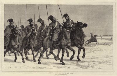 Kosaken auf dem Marsch von John Evan Hodgson