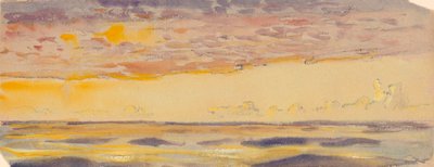 Meereslandschaft, gelbes Meer und violette Wolken, spätes 19. Jahrhundert - mittleres 20. Jahrhundert von John Everett