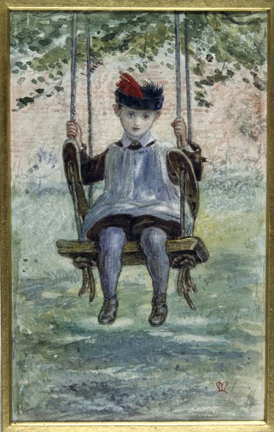 Ein Junge auf einer Schaukel von John Everett Millais
