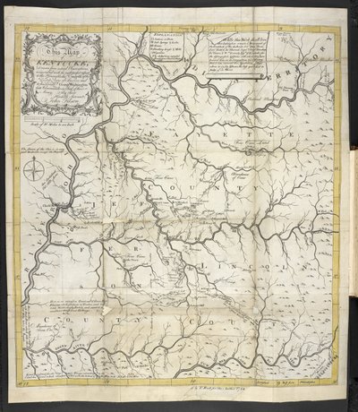 Eine Karte von Kentucky, in The Discovery, Settlement and present State of Kentucke von John Filson