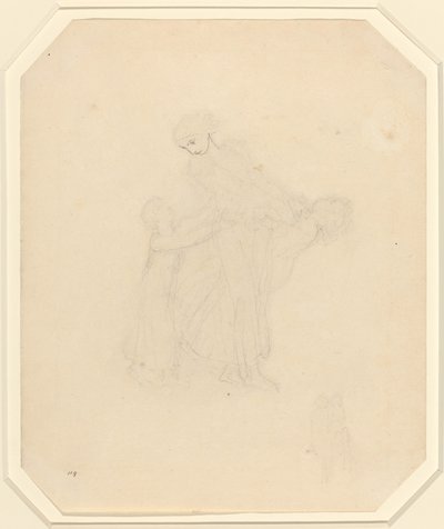 Erwachsener und zwei Kinder von John Flaxman