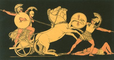 Diomed wirft seinen Speer gegen Ares von John Flaxman