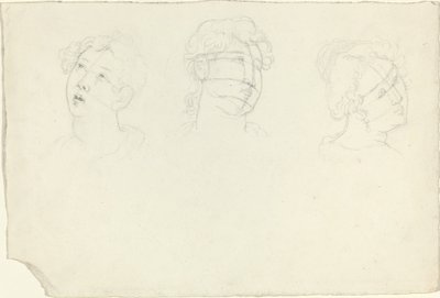 Kopf von Maria Magdalena und zwei Heiligen (?) von John Flaxman
