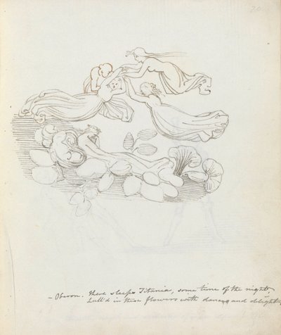 Oberon. Dort schläft Titania, irgendwann in der Nacht..., 1783 von John Flaxman