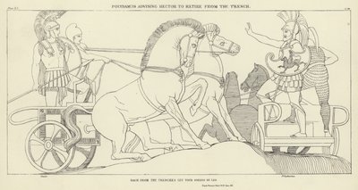 Polydamus rät Hector, sich aus dem Graben zurückzuziehen von John Flaxman