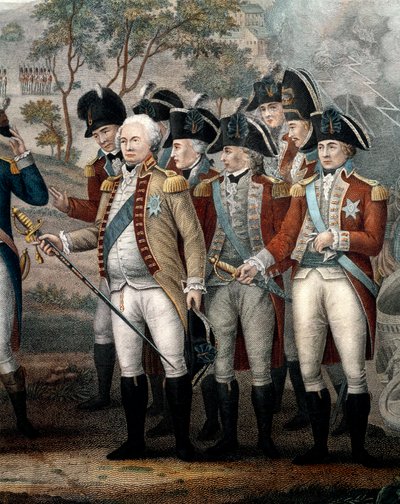 Britische Offiziere Tarleton, Cornwallis, Abercrombie, O