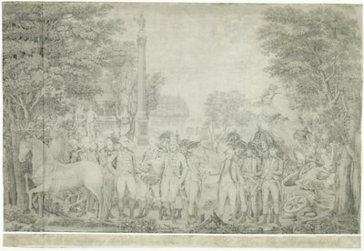 Die Briten übergeben ihre Waffen an General Washington nach ihrer Niederlage in Yorktown, Virginia, Oktober 1781, 1810-1815 von John Francis Renault