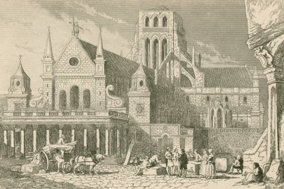 Leonard Holt spricht mit den Maurern vor dem Portikus von St. Paul