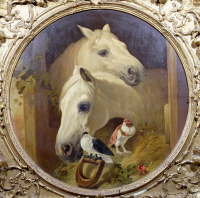 Pferde an einer Stalltür von John Frederick Herring Snr
