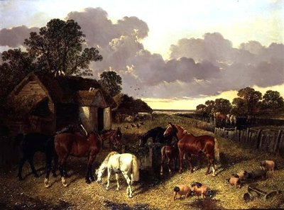 Pferde, Schweine, Geflügel, Enten und Rinder in einem Bauernhof von John Frederick Herring Senior