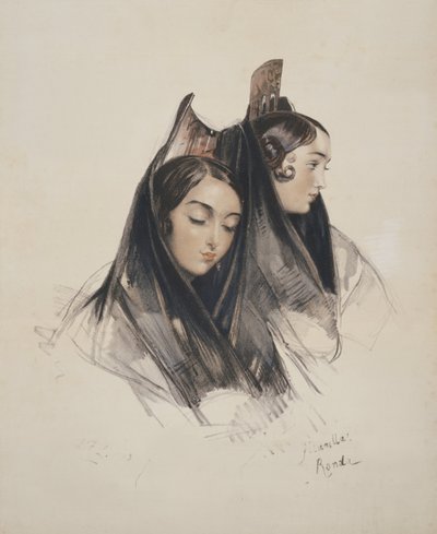 Mädchen von Ronda, Andalusien, Tafel 11 aus Skizzen von Spanien, graviert von Charles Joseph Hullmandel (1789-1850), veröffentlicht 1836 von John Frederick Lewis