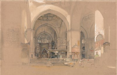 Innenraum der Großen Moschee, (Ulucami) Bursa, Türkei von John Frederick Lewis