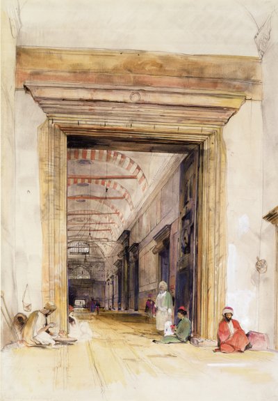 Das große Tor der Moschee von Santa Sophia, Konstantinopel von John Frederick Lewis