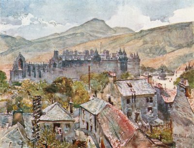 Holyrood Palace von den öffentlichen Gärten unter Calton Hill von John Fulleylove