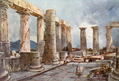 Innenraum des Tempels des Apollo in Bassae in Arkadien von John Fulleylove