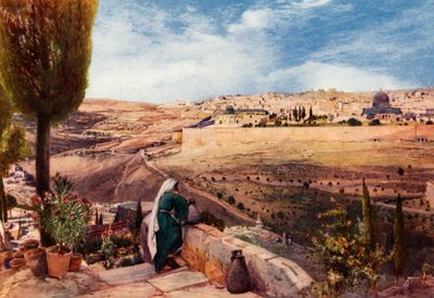 Jerusalem vom Ölberg, wo Christus über die Stadt weinte, 1902 von John Fulleylove