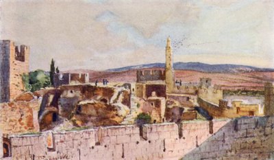Teil der Zitadelle von Jerusalem von John Fulleylove