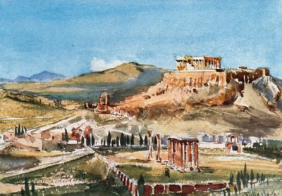 Die Akropolis und der Tempel des Olympischen Zeus vom Hügel Ardettos von John Fulleylove