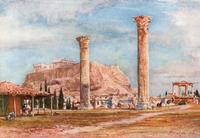 Die Akropolis vom Standort des Tempels des Olympischen Zeus von John Fulleylove