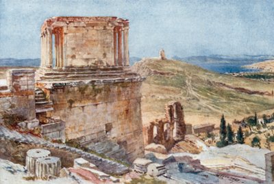 Die Bastion und der Tempel des Sieges ohne Flügel, gesehen vom Aufstieg zur Propyläen von John Fulleylove