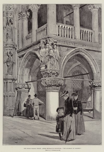 Der Dogenpalast, Venedig, Winkeldekorative Skulptur, Das Urteil Salomos von John Fulleylove