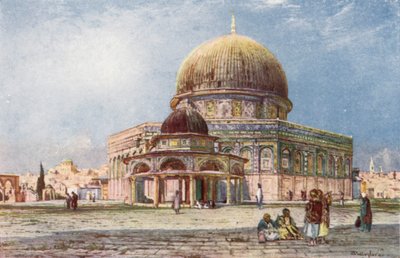 Der Felsendom (Moschee von Omar), mit der Kuppel der Kette (Kubbet es Silseleh) im Vordergrund von John Fulleylove