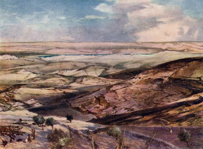 Die judäische Wüste und das Tote Meer, vom höchsten Punkt des Ölbergs von John Fulleylove