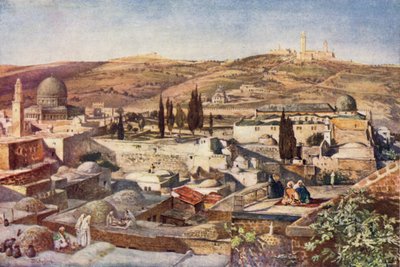 Der Tempelbereich und der Ölberg, vom Berg Zion von John Fulleylove