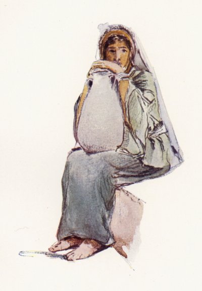 Wasserträger, sitzende Figur, Jerusalem von John Fulleylove
