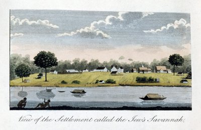 Blick auf die Siedlung namens Juden Savannah, 1813 von John Gabriel Stedman