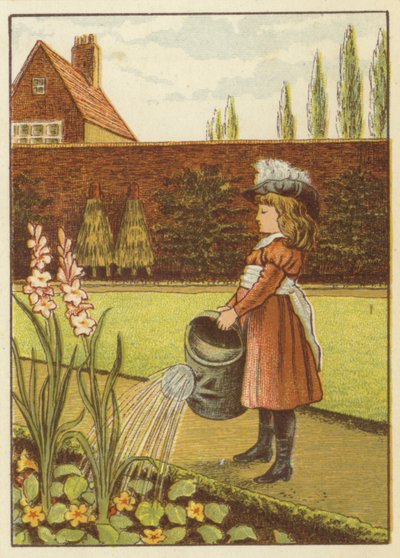 Mädchen gießt den Garten von John George (after) Sowerby