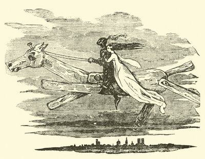 Don Quixote auf dem verzauberten Pferd von John Gilbert