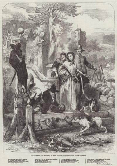Hudibras und Ralpho im Pranger von John Gilbert