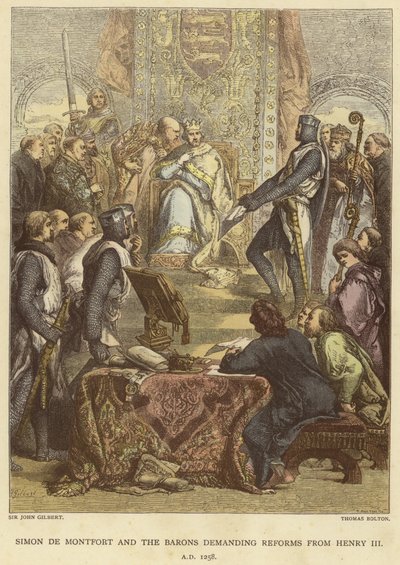 Simon de Montfort und die Barone fordern Reformen von Heinrich III. (1258 n. Chr.) von John Gilbert