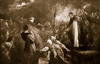 Die Ankunft von Kardinal Wolsey in der Abtei von Leicester, 1530, Illustration aus Hutchinsons 