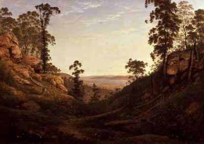 Der Fluss Derwent und Hobart Town, Tasmanien von John Glover