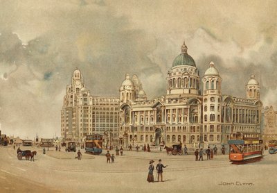 Liverpool: Büros der Mersey Docks und Harbour Board, Liver Building, usw., Zugang zur Anlegestelle von John Glynn