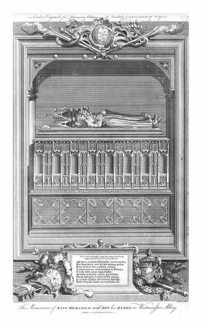 Das Denkmal von König Richard II. und Ann seine Königin, in der Westminster Abbey, Mitte des 18. Jahrhunderts von John Goldar
