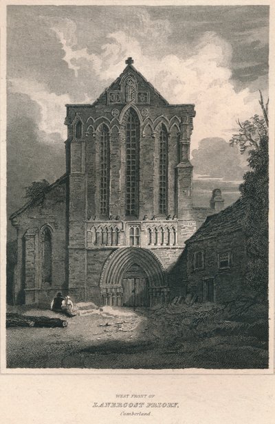 Westfassade der Lanercost Priory, Cumberland, 1814 von John Greig