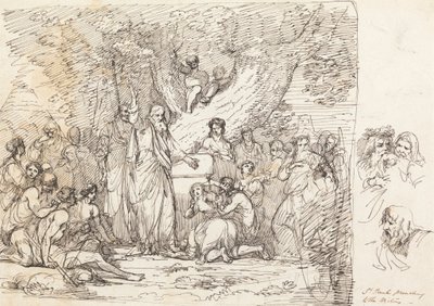 Saint Paul predigt den Briten von John Hamilton Mortimer