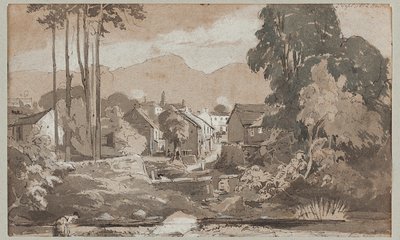 Blick nach Osten auf Ambleside, 1812 von John Harden