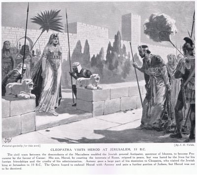 Kleopatra besucht Herodes in Jerusalem 33 v. Chr. von John Harris Valda